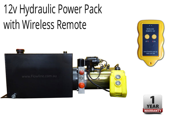 Hydraulic Powerpack -12V DC -10lt Tank with Wireless Remote