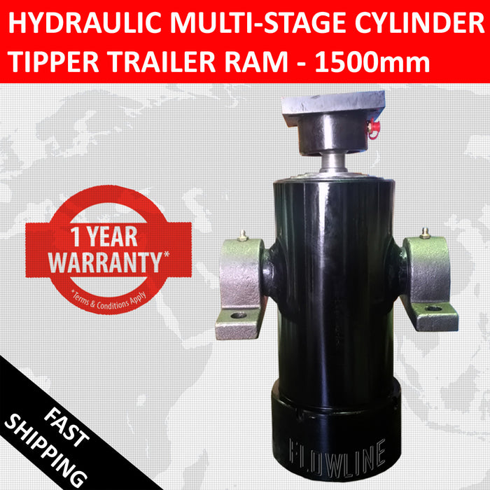 Hydraulic Cylinder Ram -1500 mm Stroke- 6 Stage