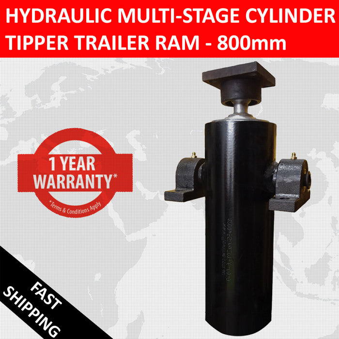 Hydraulic Cylinder Ram -800 mm Stroke- 4 Stage
