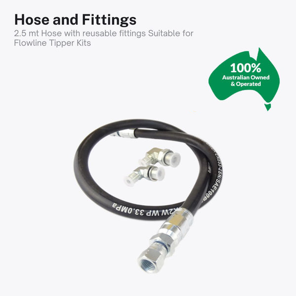Hose and Fittings for Tipper Kits- 2.5 metre Hose with re usable fittings
